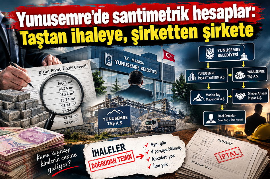 Yunusemre’de santimetrik hesaplar: Taştan ihaleye, şirketten şirkete